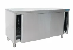 SARO Edelstahlschrank Schiebetür, 700 mm Tiefe, Breite 1800mm