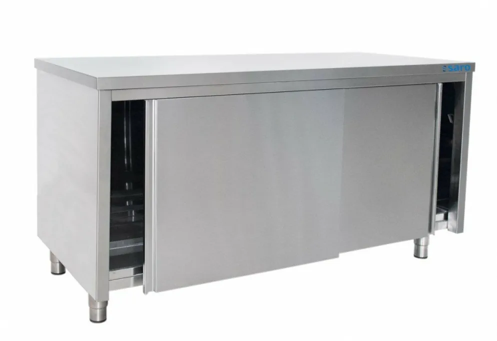 SARO Edelstahlschrank Schiebetür, 700 mm Tiefe, Breite 1200mm