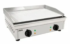 SARO FRY TOP GM610R | Gerillte Griddleplatte | Edelstahl | 3,5 kW