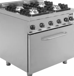 SARO Gasherd 4 Brenner mit Elektrobackofen 2/1 GN, E7/KUPG4LE