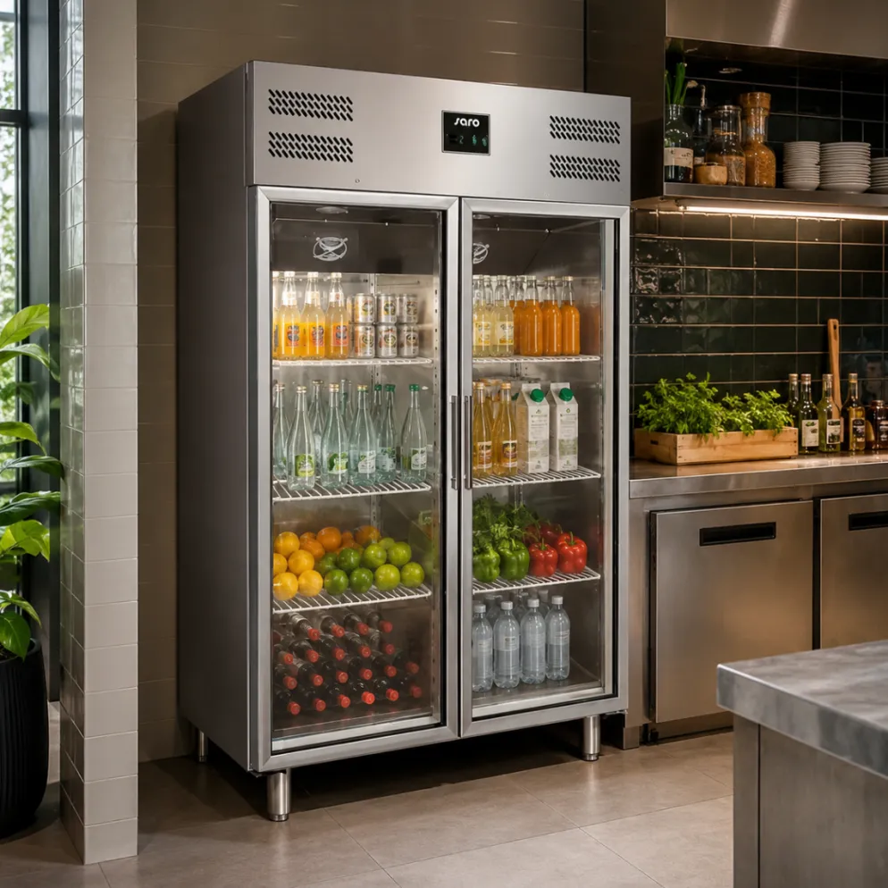 SARO Gewerbekühlschrank mit Glastür 2/1 GN 1200 TNG