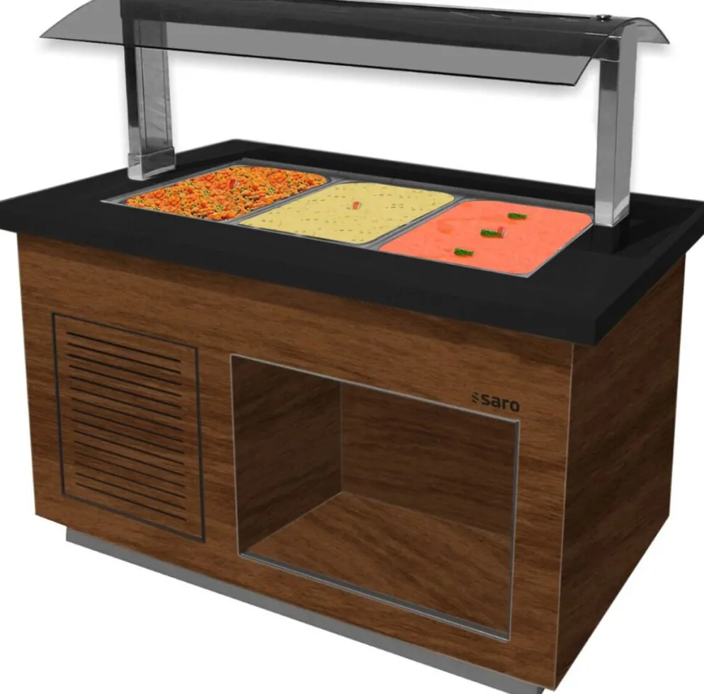 SARO Heißes Buffet Premium SB-H130 braun/schwarz 3x 1/1 GN