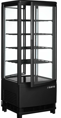 SARO Kühlvitrine mit Doppeltür SC100DT schwarz, 98 Liter