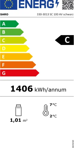 SARO Kühlvitrine SC100AV, schwarz