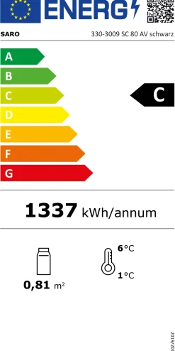 SARO Kühlvitrine SC 80 AV, schwarz