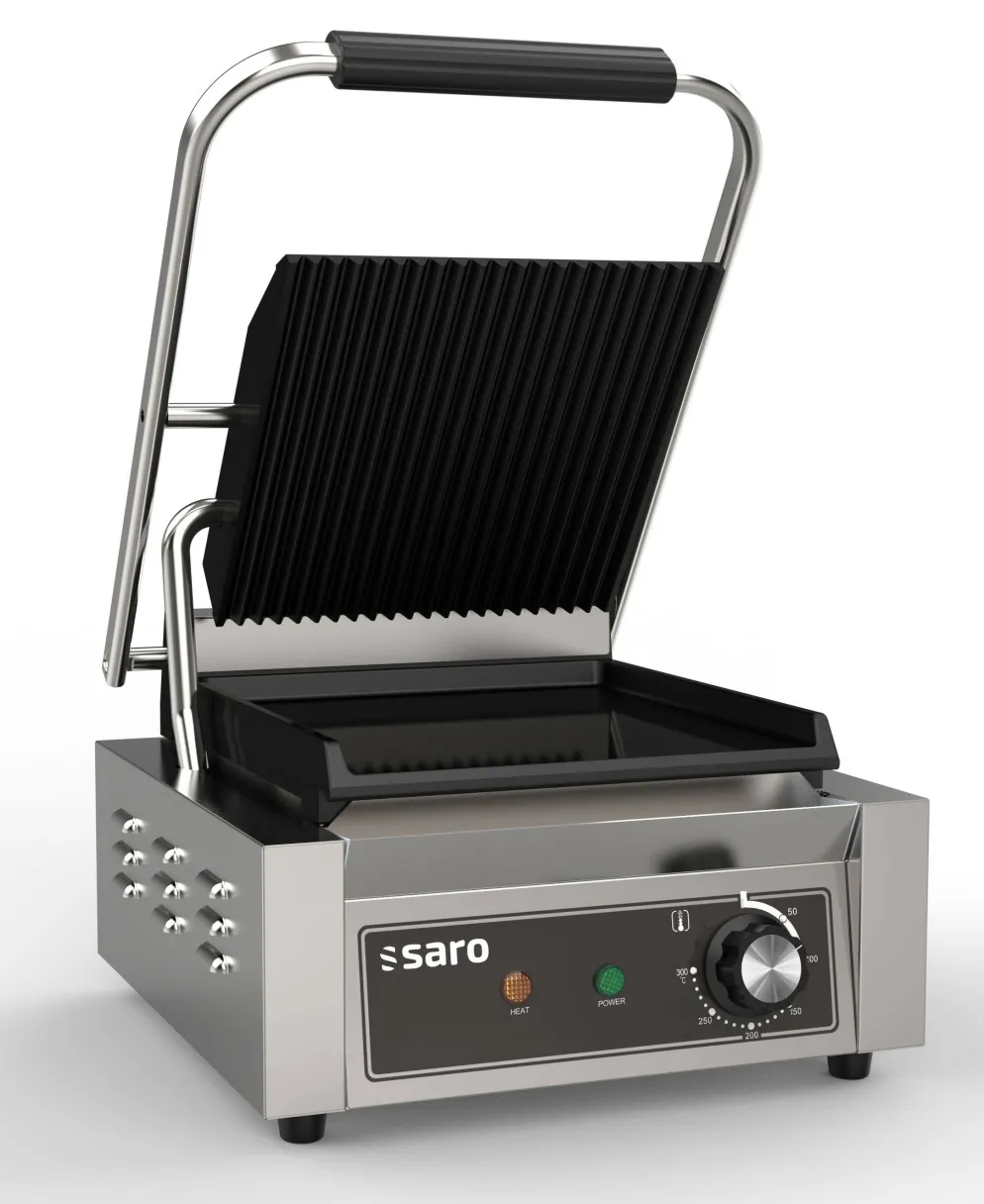 SARO Kontaktgrill PG 1 GG, Grillplatte oben gerillt, unten glatt