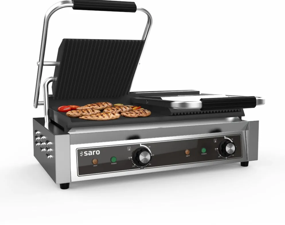 SARO Kontaktgrill PG 2 GG, Grillplatte oben gerillt, unten glatt