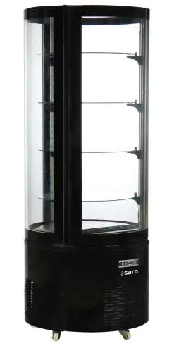 SARO Kuchenvitrine ALESSIA schwarz, 690L, 680x680x1750mm