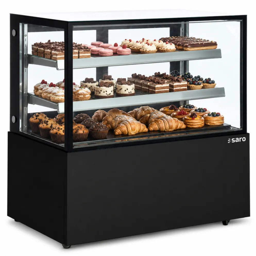 SARO Kuchenvitrine MARION AV 410L schwarz, Breite 1200 mm