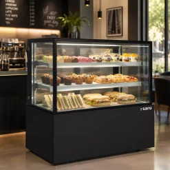 SARO Kuchenvitrine MARION AV 410L schwarz, Breite 1200 mm