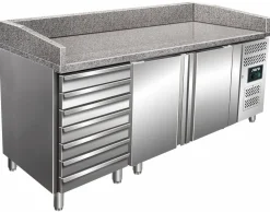 SARO Pizzatisch PZ2610TN, 2 Türen, 7 Schubladen , Breite 2025mm