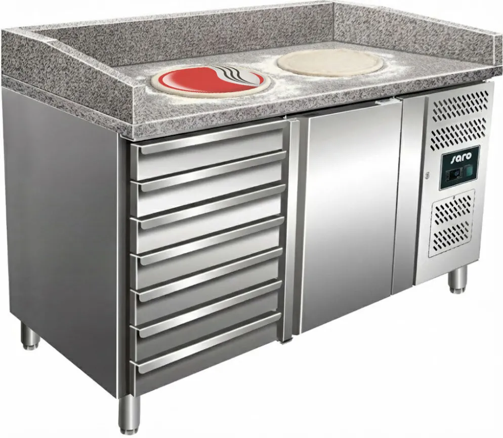 SARO Pizzatisch PZ1610TN, 1 Tür, 6 Schubladen , Breite 1515mm