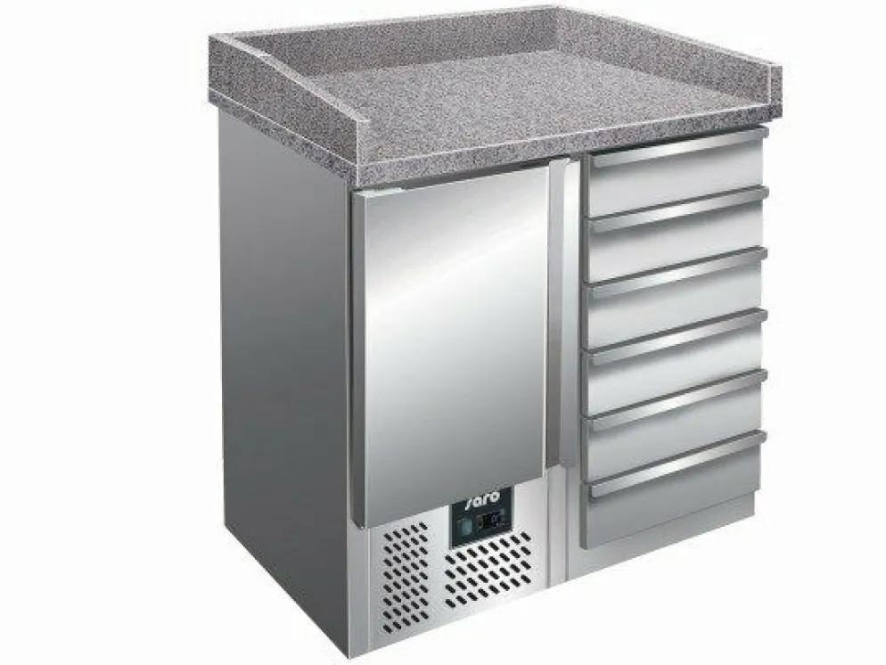 SARO Pizzatisch PZ4001, 1 Tür, 6 Schubladen, Breite 1000mm