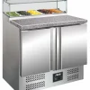 SARO PS 200 G Pizzatisch mit Glasaufsatz, 2 Türen, 257 Liter, 5x GN 1/6