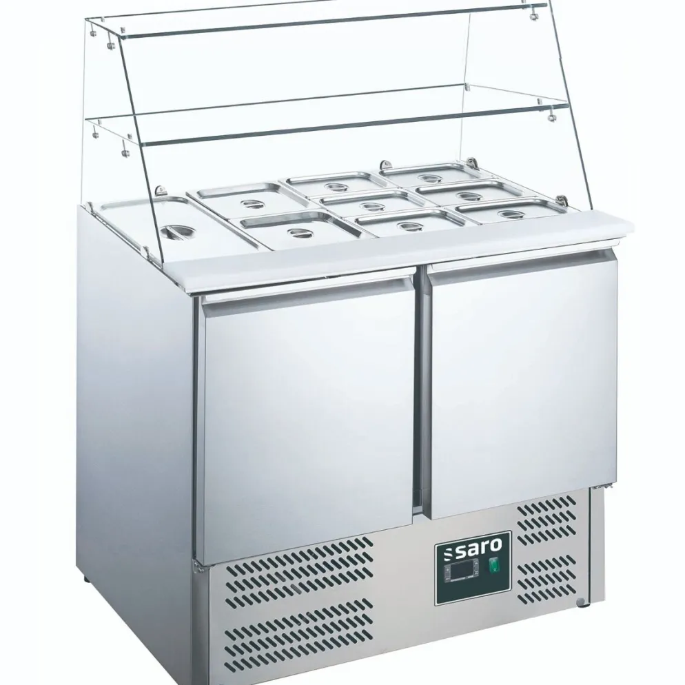 SARO Saladette ES900G mit Glasaufsatz, Breite 903mm, 2 Türen