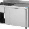 SARO Spülschrank mit Schiebetüren 1600mm, 2 Becken links