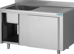 SARO Spülschrank mit Schiebetüren 1200mm, 1 Becken links