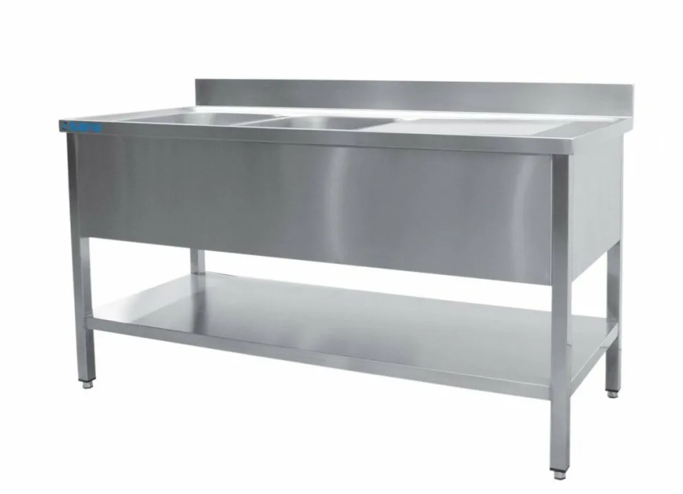 SARO Spültisch 2 Becken, links - B 1600 x T 700 mm