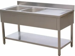 SARO Spültisch 2 Becken, links - B 1600 x T 600 mm