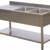 SARO Spültisch 2 Becken rechts Breite 2000mm x T 700mm