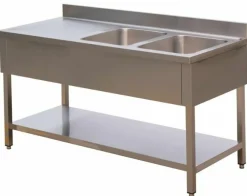 SARO Spültisch 2 Becken rechts Breite 2000mm x T 700mm