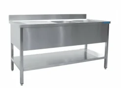 SARO Spültisch 2 Becken, rechts - B 1400 x T 700 mm