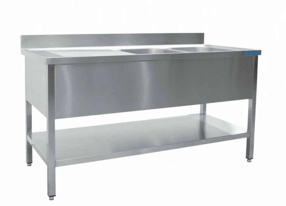 SARO Spültisch 2 Becken, rechts - B 1200 x T 700 mm