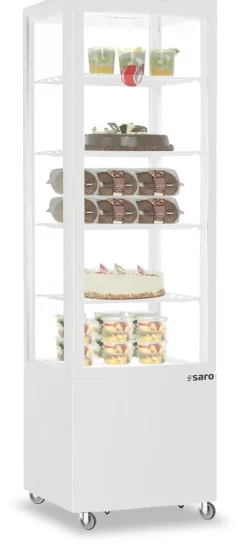 Saro Umluftkühlvitrine SVEN weiß, 515x485x1689 mm 235 Liter