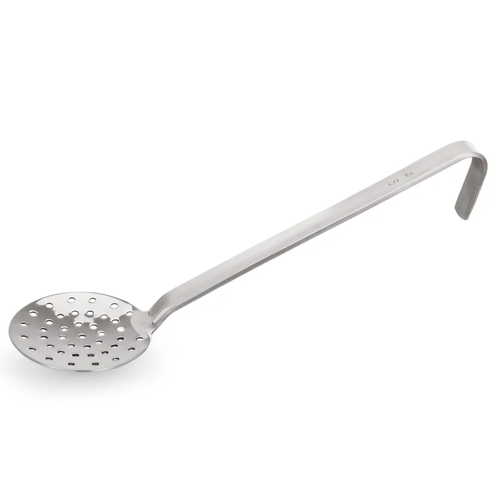 Schaumlöffel KITCHEN TOOL 2085, Ø 8 cm, 21 cm, Perforierung Ø 4 mm, Chromnickelstahl
