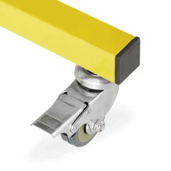 Scherensperre mit 6 Rollen, bis 4 m, gelb/schwarz, Aluminium
