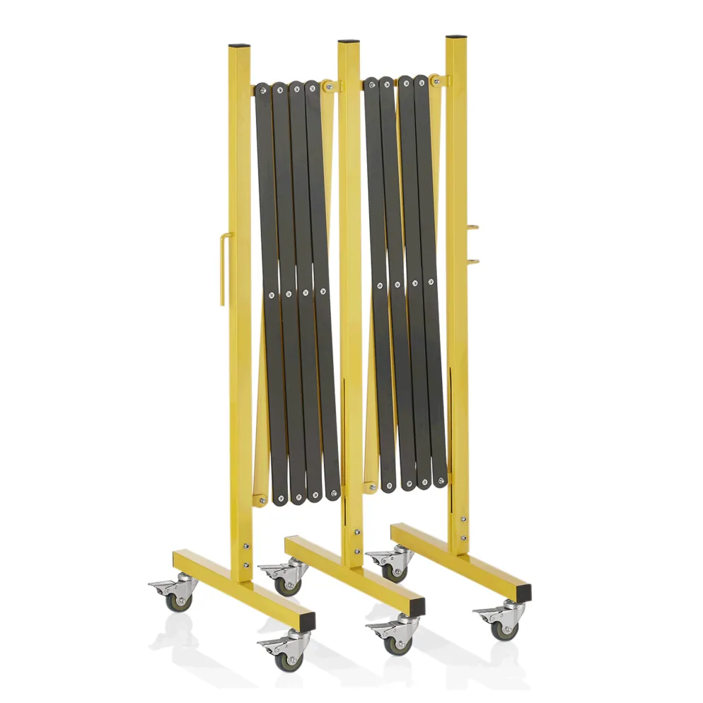 Scherensperre mit 6 Rollen, bis 4 m, gelb/schwarz, Aluminium