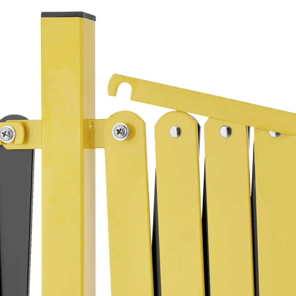 Scherensperre mit 6 Rollen, bis 4 m, gelb/schwarz, Aluminium