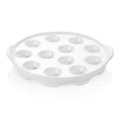 Schneckenpfanne Set, mit Lappengriffen, für 12 Schnecken, Ø 20 cm, Set á 6 Stück, Porzellan