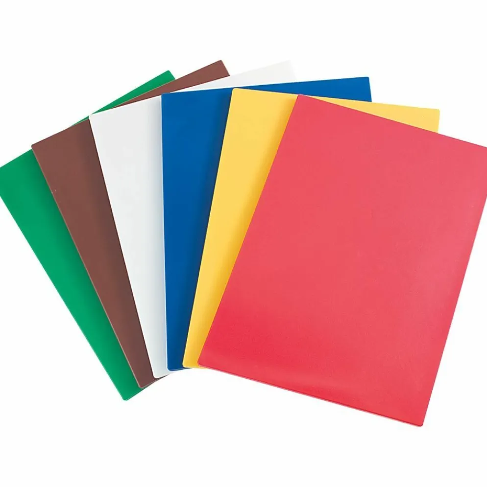 Schneidbrett 6-Set HACCP, 450x300 mm, glatt, aus Polypropylen