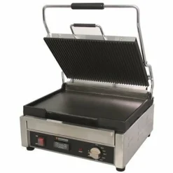 Schneider Edelstahl Kontaktgrill gerillt/glatt, Timer, große Grillfläche 29x38cm