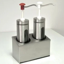 SCHNEIDER Saucenspender 2x2 Liter Behälter mit Druckknopf und Sichtfenster