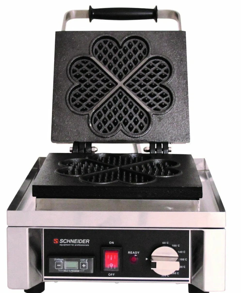 Schneider Waffel-Eisen Herzform für 4 Herzen mit Timer