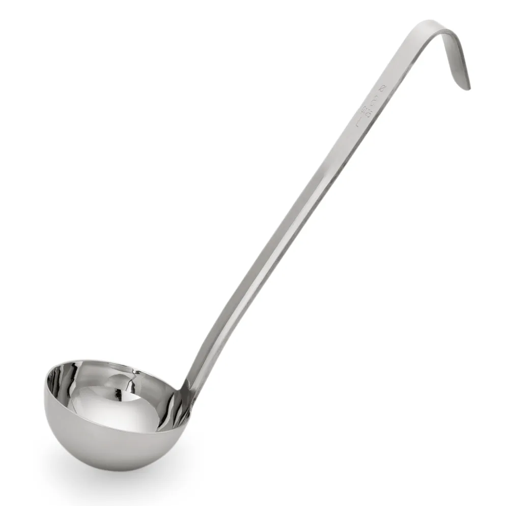 Schöpfkelle KITCHEN TOOL 2085, kurzer Hakenstiel, Ø 8 cm, 25 cm, Chromnickelstahl