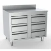 Schubladenschrank Arbeitstisch 6 Schubladen, Aufkantung 1000x700x850mm