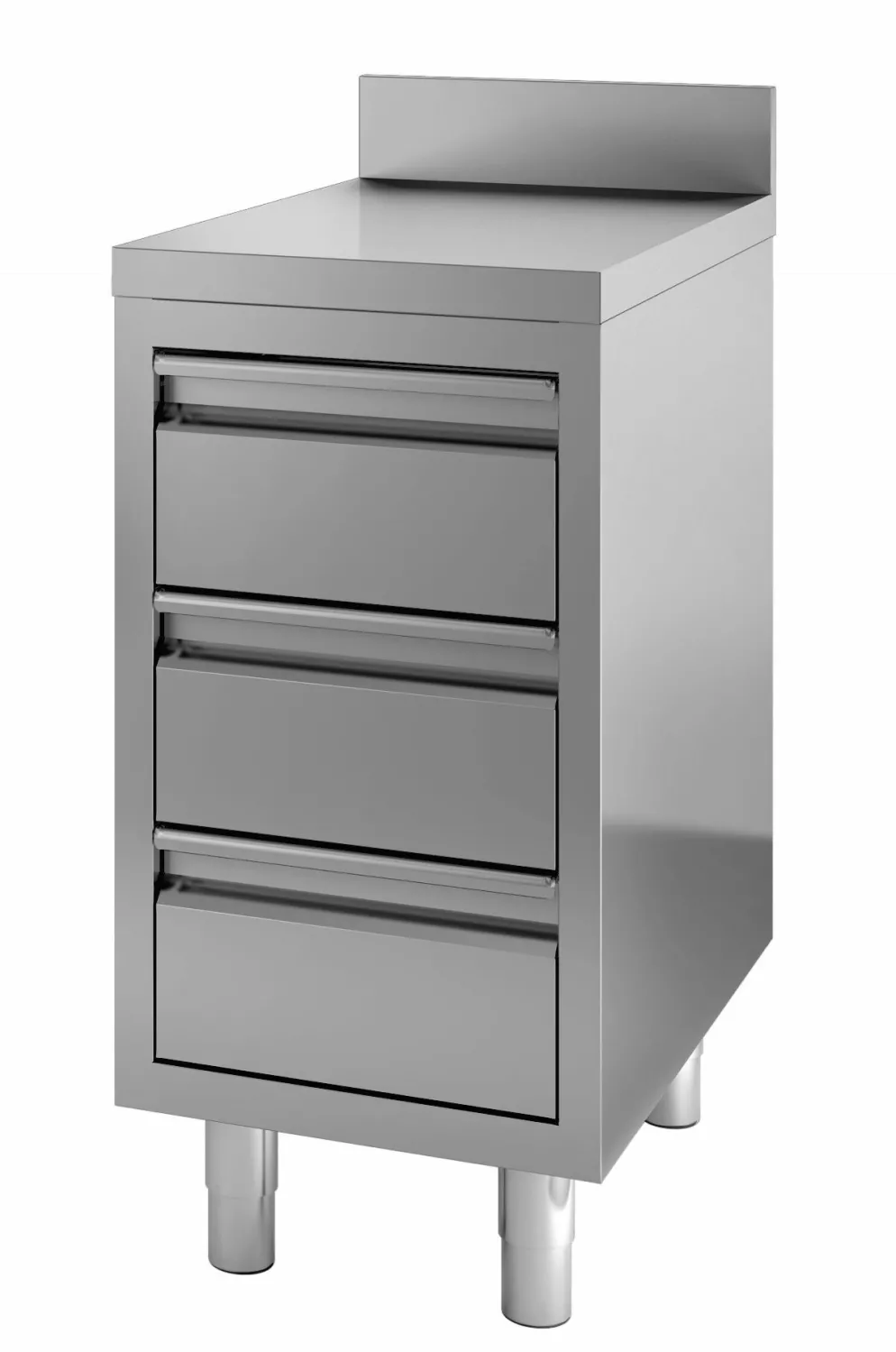 Schubladenschrank Arbeitstisch 3 Schubladen, Aufkantung 600x700x850mm