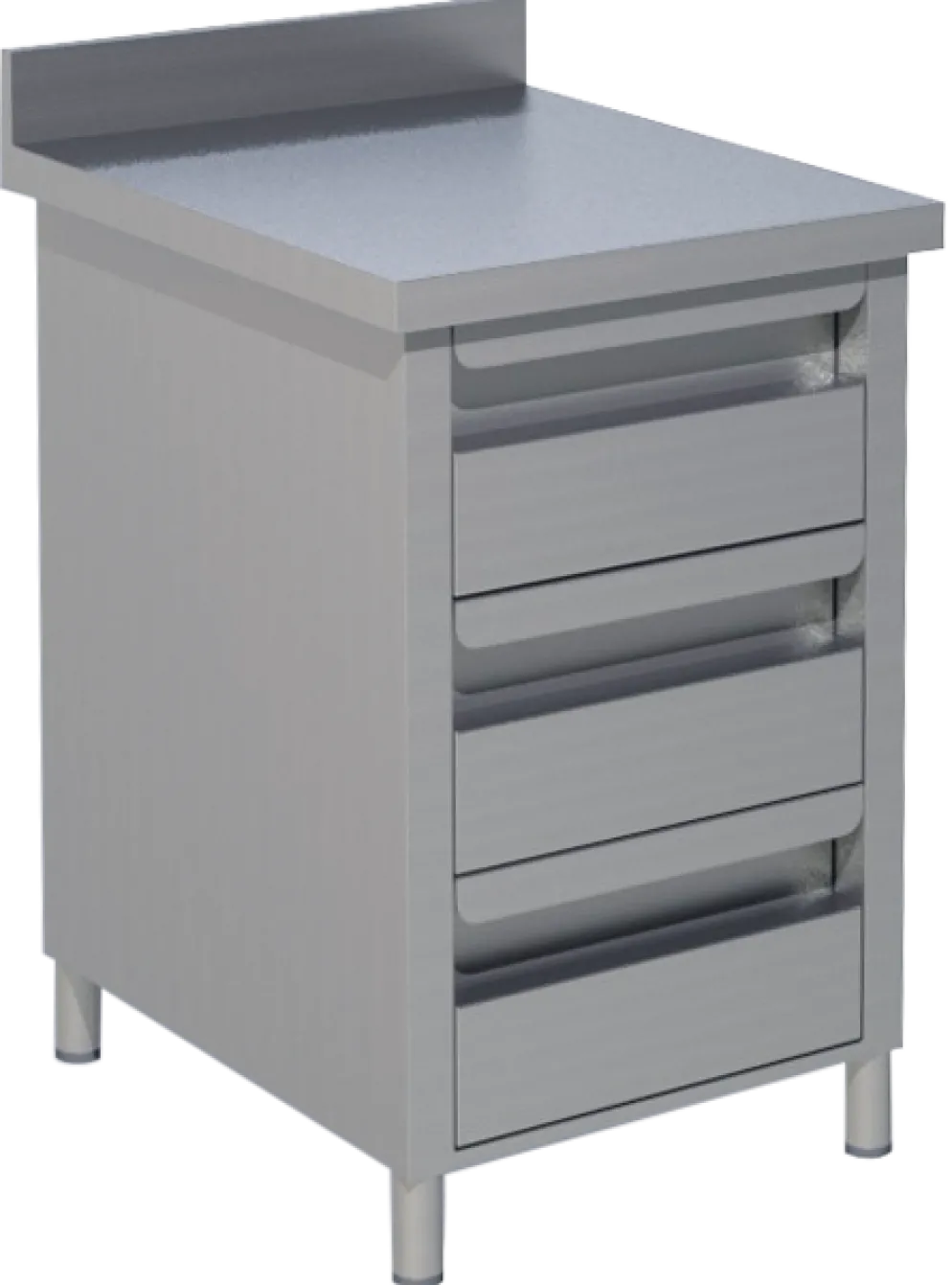 Schubladenschrank 3 Schubladen BxT 50x60cm Aufkantung