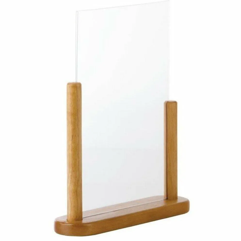 Securit Tischaufsteller Teakholz, A4