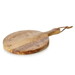 Servierbrett PURE OLIVE, mit Griff, Ø 25 cm, Olivenholz