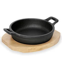 Servierpfanne Cast Iron 35, mit Holzuntersetzer,Ø 18 cm, Gusseisen/Holz