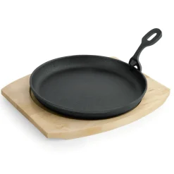 Servierpfanne Cast Iron 35, mit Holzuntersetzer,Ø 22 cm, Gusseisen/Holz