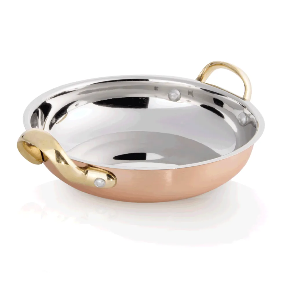 Servierpfanne STEEL & STYLE AMBER, Ø 18 cm, 750 ml, Kupfer, Messing, Chromnickelstahl