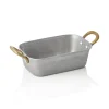 Servierpfanne STEEL & STYLE VINTAGE, mit 2 Messinggriffen, 15 x 9,5 x 4,5 cm, 370 ml, Chromnickelstahl