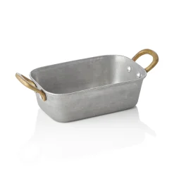 Servierpfanne STEEL & STYLE VINTAGE, mit 2 Messinggriffen, 15 x 9,5 x 4,5 cm, 370 ml, Chromnickelstahl