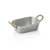 Servierpfanne STEEL & STYLE VINTAGE, mit 2 Messinggriffen, 13 x 8,5 x 3,5 cm, 230 ml, Chromnickelstahl