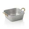 Servierpfanne STEEL & STYLE VINTAGE, mit 2 Messinggriffen, 14 x 14 x 5 cm, 570 ml, Chromnickelstahl
